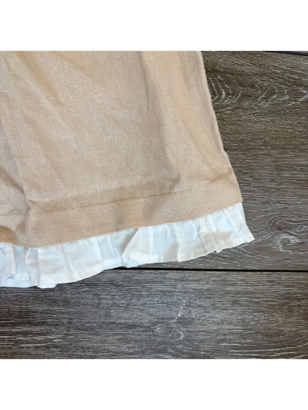 Tecomoabesos Federica Linen Smock Dress Oat Girls Size 4